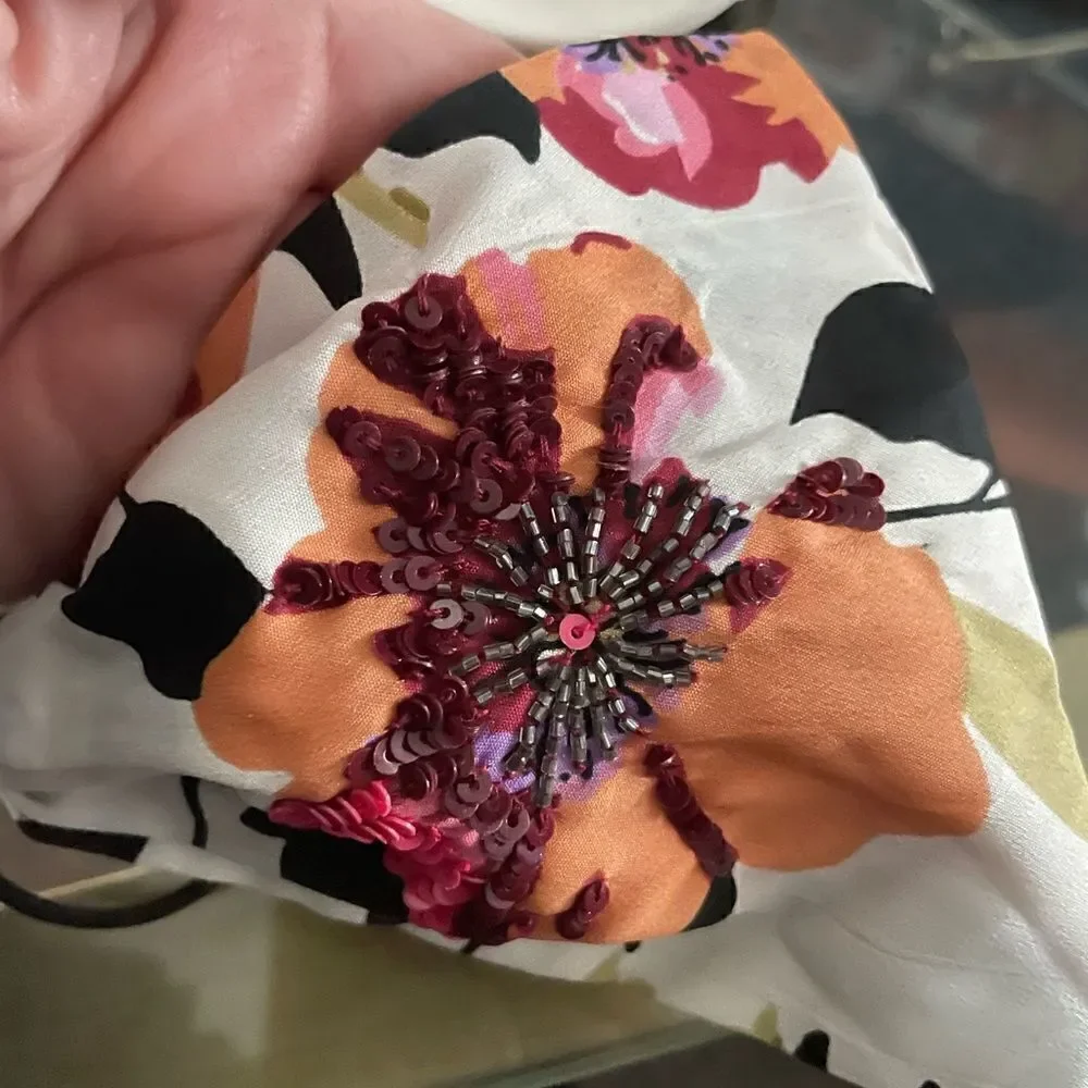 Anthropologie silk embellished headband